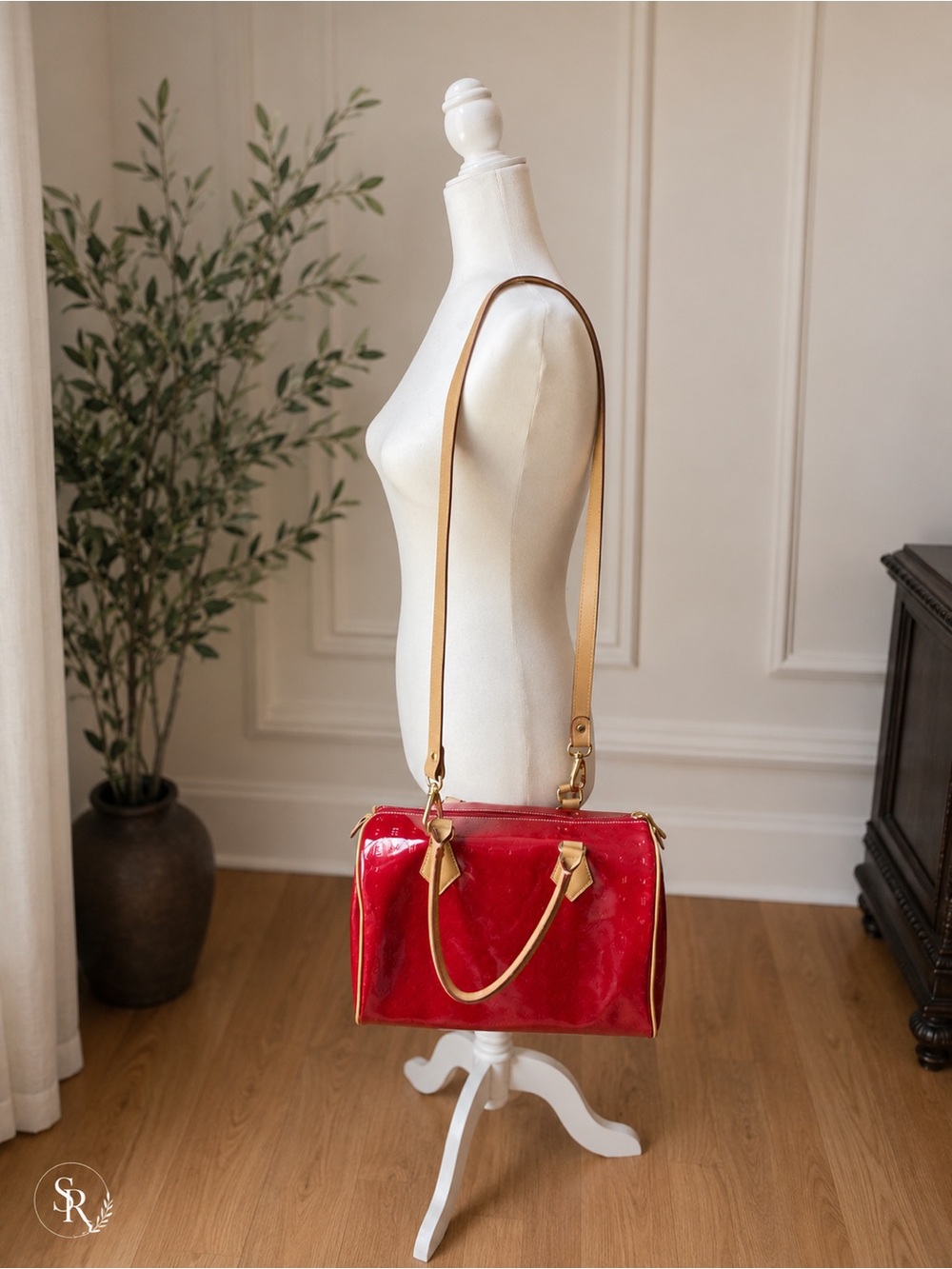 Arcadia Italy Red Patent Leather Speedy Boston Bag | Made in Italy Crossbody - Picture 3 of 10